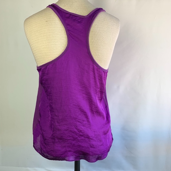 Flowy Purple LOVE Tank Top, satin racerback - Picture 4 of 7